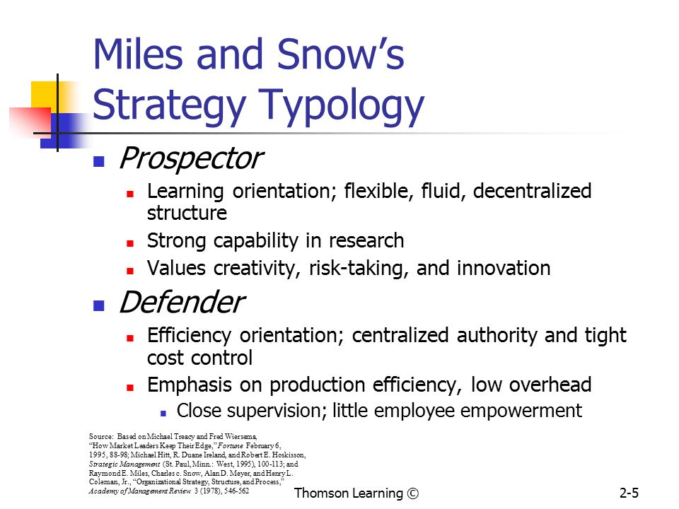MILES AND SNOW TYPOLOGY